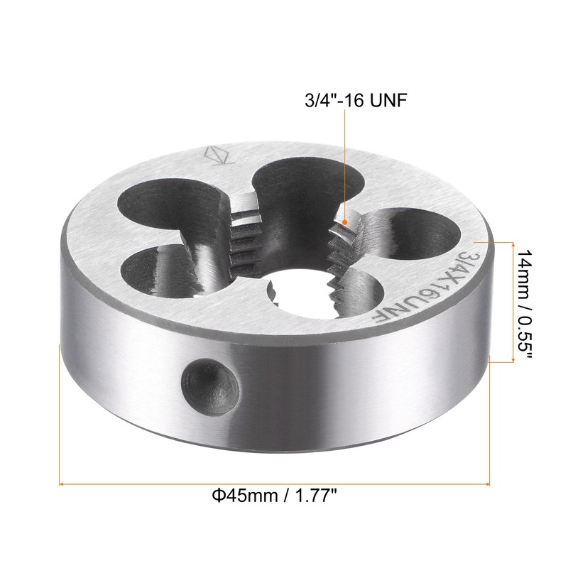 sourcing map Round Threading Dies 3/4"-16 UNF, Alloy Tool Steel