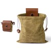 GEZHANGQUAN Collapsible Foraging Bag, Mushroom Storage, Leather, Foldable Canvas Belt