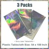 SAJOO 3 Packs Iridescent Plastic Tablecloths 54 x 108 Inch