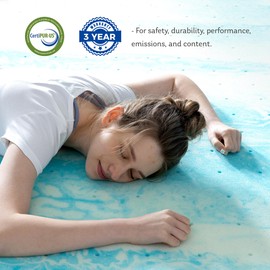 Queen Mattress Topper 3 Inch Memory Foam Mattress Topper with Gel Infusion, Cooling Mattress Pad in a Box, CertiPUR-US Certified, 60”x80”, Blue
