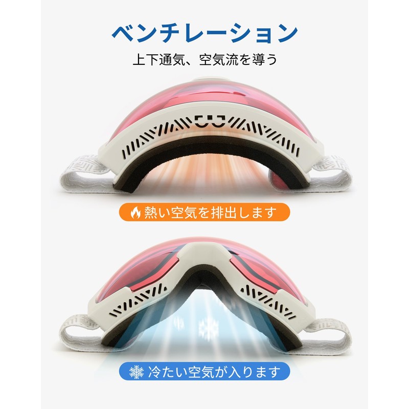 Cyxus 1230 Ski Goggles, Snowboarding, Ultra 180° Wide Vision, UV