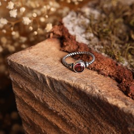 LOMBARDY JEWELRY Genuine 925 Sterling Silver Round Brilliant Cut Red Cz Cubic Zirconia Ruby Color Stone Luxury Gift Ring for Her (7)