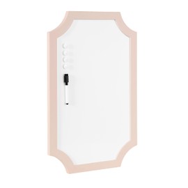 Kate and Laurel Holbrook Scalloped Magnetic Dry Erase Board with Marker and Four Magnets, 15 x 24, Pink, Decorative Wall Organization White Board for Use as Bedroom or Dorm Room Decor