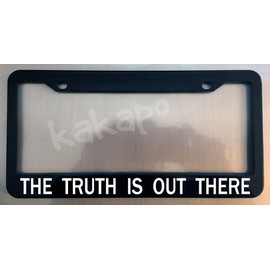 Holder for License Plate License Plate Holder for The Truth is Out There X Files Fans Glossy Black License Plate Frame Holder for Car License Plate Model-GS-702