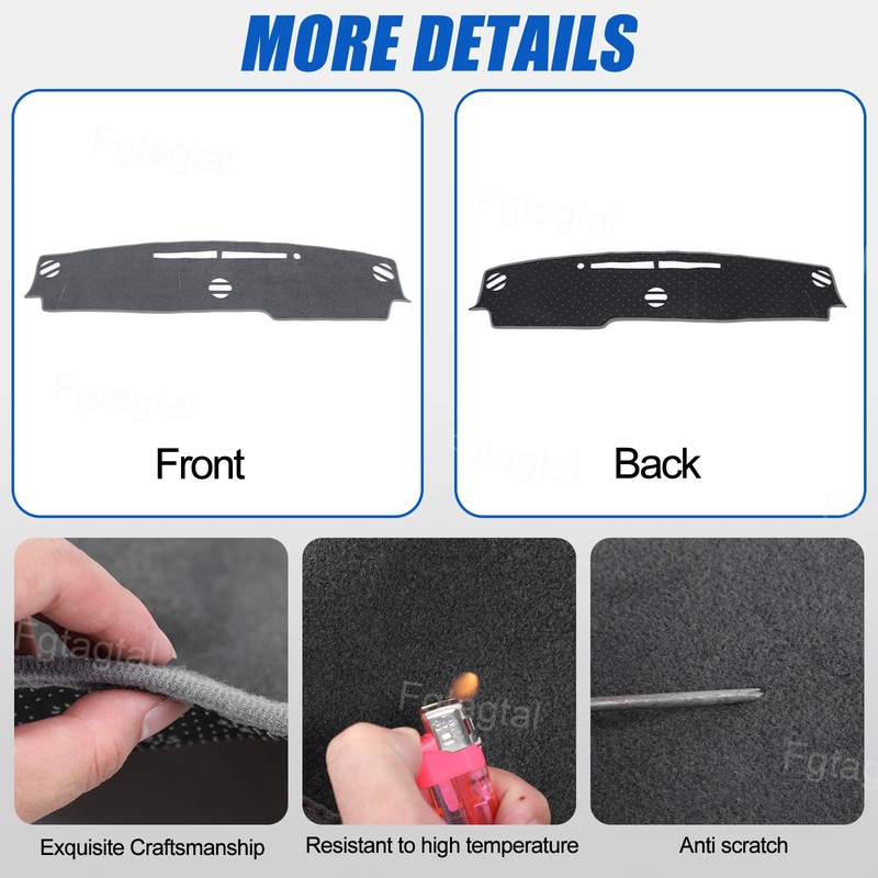 Fgtagtal Dashboard Cover Mat Sun Pad Fit for Toyota Land