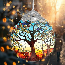Acrylic Tree of Life Christmas Ornaments 2024, Christian Gifts for Women, Funny Christmas Ornaments, 2024 Christmas Ornaments, for Woment, White Elephant Gifts for Adults