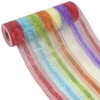 MEEDEE Rainbow Deco Mesh 10 Inch Rainbow Mesh Ribbon Fabric