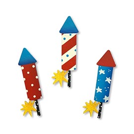 Roeda Brighten Your Life 14153m Patriotic Firecracker Set of 3 Assorted Magnets