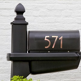 Diggoo 2 Pack Mailbox Numbers 4, 2.76 Inch High, Door Address Numbers Stickers for Apartment, House, Room, Office, Cars, Trucks, Bronze Plating Process Number Sign