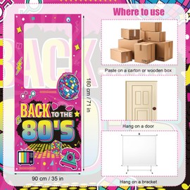 Disco Photo Booth Props, 71x35in Retro Disco Theme Party Backdrop Decoration Colorful Birthday Picture Booth Frame Backdrop for Retro Disco Rock Hip Hop Party Supplies