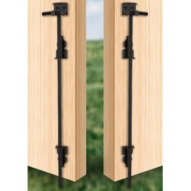 36" Cane Bolt Heavy Duty Gate Drop Rod, Hardware Ground Latch Gate Stopper Gate Hardware, Solid Steel Cane Bolts for Wood Fences PVC Vinyl Metal Gates Fences Doors (Black Finish 2 Pack)