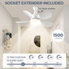 Socket Fan Light with Remote, 1500 Lumens Ceiling Fans with
