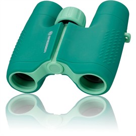Bresser Junior Binoculars for Children 6 x 21 with Robust Rubber-Coated Binoculars Body and Middle Drive Focusing Including Belt Bag and Carry Strap, Green