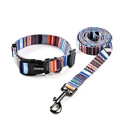Ihoming Puppy Collar and Leash Set for Daily Outdoor Walking Running Training, Splicing Design for Extra Small Boys Girls Dogs Cats Pets, XS-Up to 10LBS