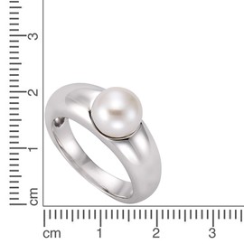 Zeeme Pearls Damen Ring 925/- Sterling Silber Rhodiniert Muschelkernperle weiß 273270989