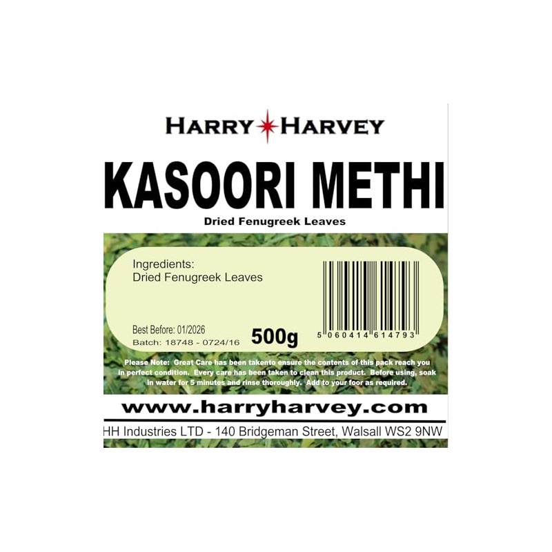 Harry Harvey 500g Kasoori Methi Dried Fenugreek Leaves