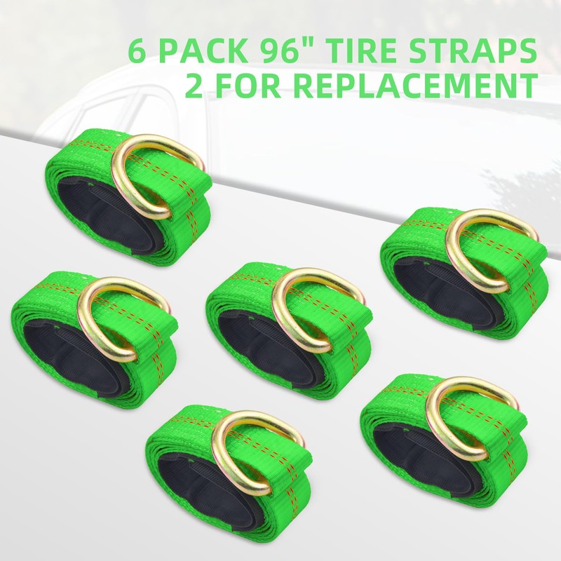 Trekassy Car Tie Down Straps for Trailers, 6 Pack 96