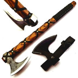 Hand Forged Viking Axe of Ragnor Lorthbrook- Battle Ready Viking Axe -with Ash Wood-Best Gift (Viking Ragnor (Brown))