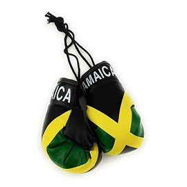 Hanging Car Mirror Mini Boxing Gloves (Jamaica)