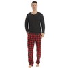 YUSHOW Mens Pajama Set Long Sleeve Henley Neck Button Top