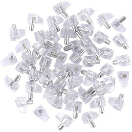 Tbestmax 5 mm Clear Shelf Support Pegs Cabinet Clips Holder Plastic Bookcase Self-Locking Pins for Kitchen Furniture Book Shelves 95 pcs