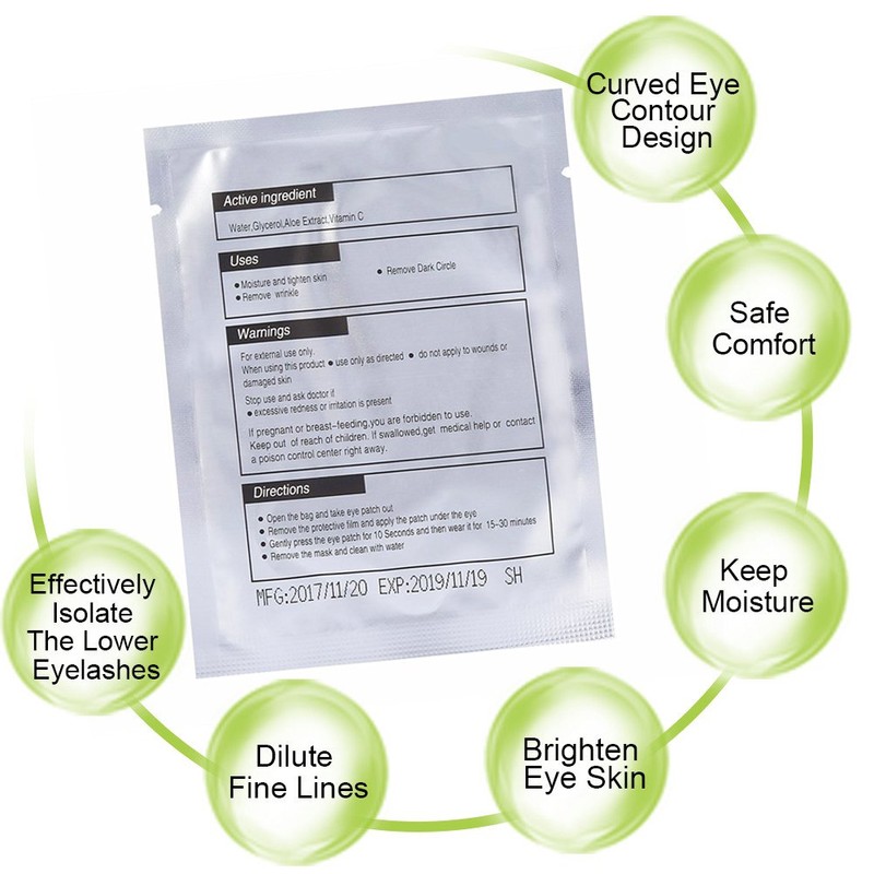 Qleng Eye Pads Lash Extensions Kit, 110 Pairs Hydrogel Patch