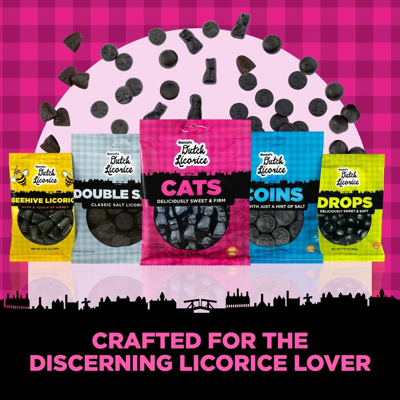 Gustaf's Dutch Licorice Cats - 5.2oz Bag - Sweet Black
