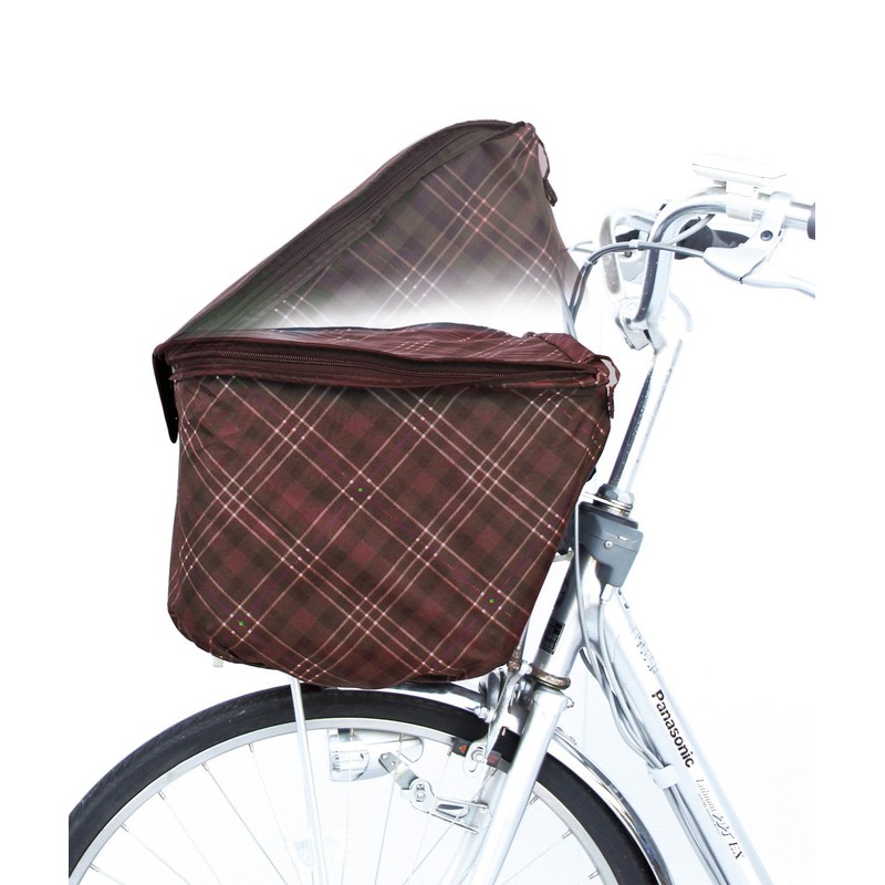 MARUTO(マルト) Thick 2-Tier Check Front Basket Cover, Check Brown 35032