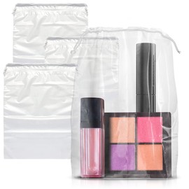 APQ - Bolsas transparentes con cordón (100 unidades, 4 x 6 pulgadas) Bolsas de polietileno con cordones dobles de algodón de 10 x 15 cm, 2 mil. Bolsas de plástico transparente para embalaje y almacenamiento. Ideal para uso industrial y promocional.