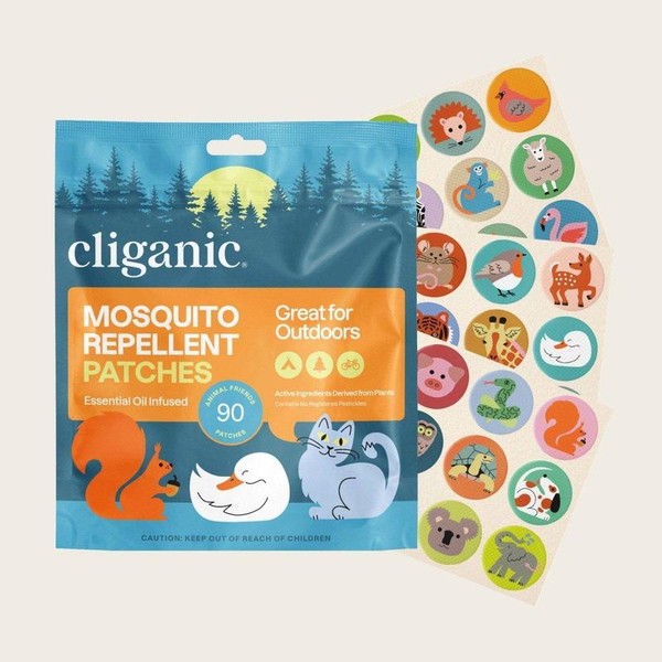Cliganic Mosquito Repellent Patches - Animal - Deet Free -