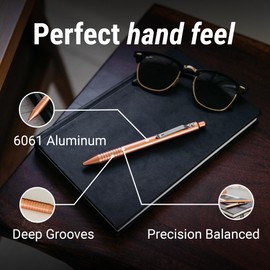 Everyman Rose Gold Grafton Pen, EDC Pen with Premium Gel Ink, Luxury Metal Writing, Gift for Office, Business, Executive