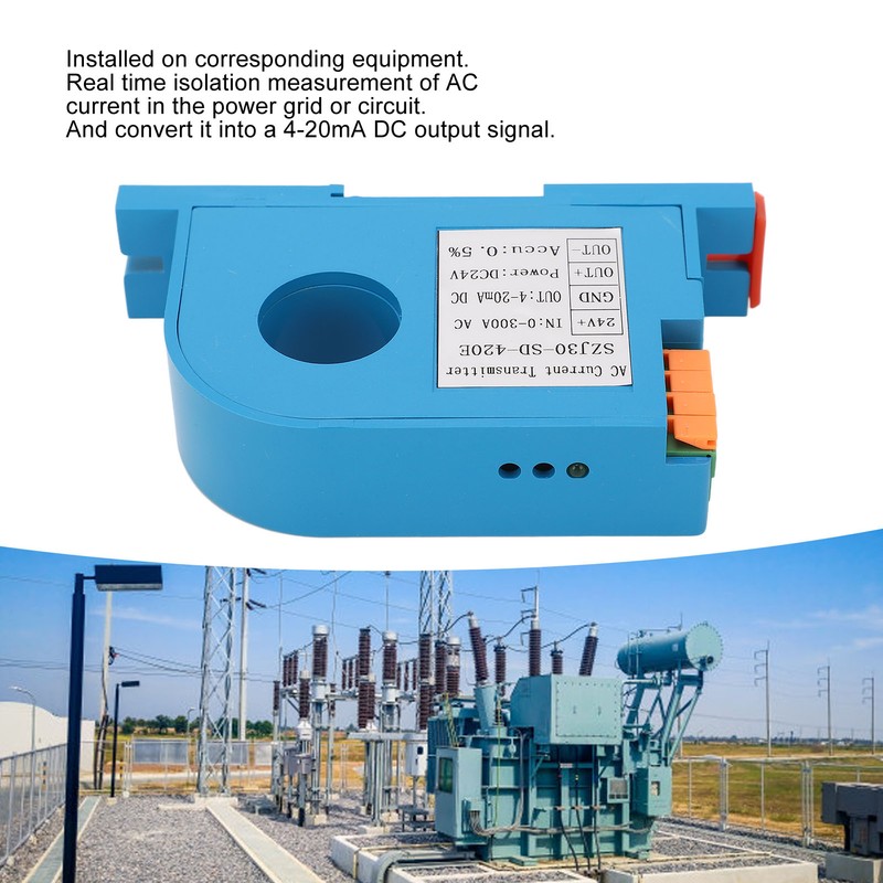 AC Current Transmitter 1 Phase 4‑20mA DC Output Current Transducer