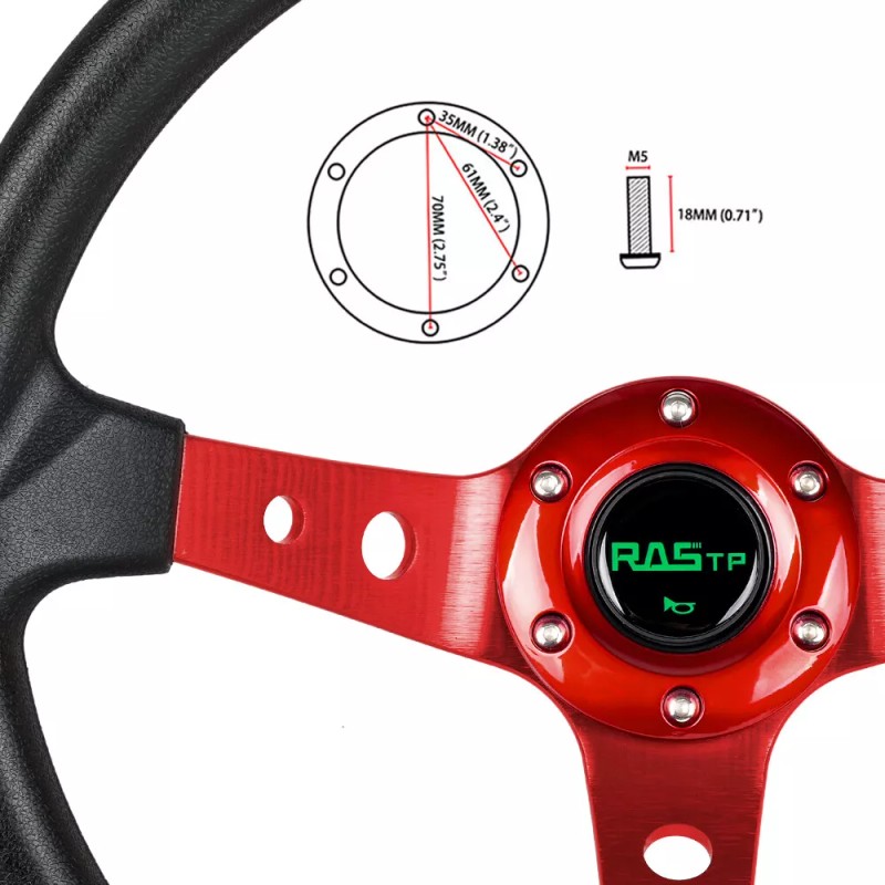 SUTUNG 14" Steering Wheel+Quick Release+Hub Adapter 160H For Mazda Miata