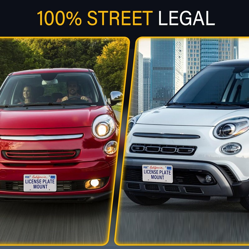 Anti-Theft License Plate Holder Compatible with 2013-2019 Fiat 500, 500e