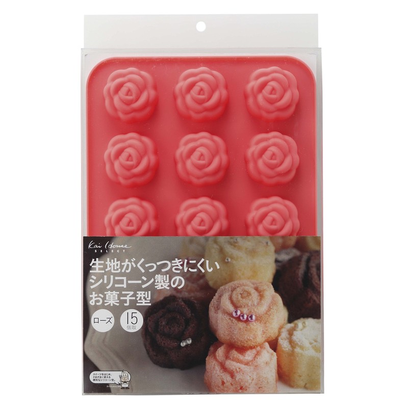 貝印 KAI マフィン型 Kai House Select プチ ローズ 15個取り DL6249