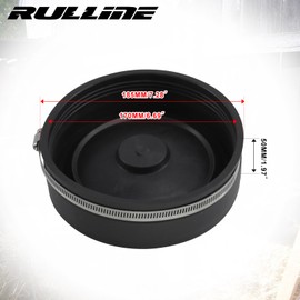 RULLINE 6" Flexible PVC Cap with Stainless Steel Clamps Sewer Cleanout Cap Black PVC Pipe Cap Inner Diameter 6.3" Suitable for 6" Pipes