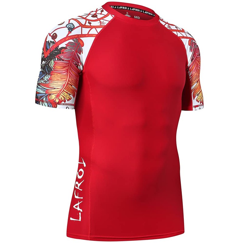 LAFROI Men's Short Sleeve UPF 50+ Baselayer Skins Compression Rash