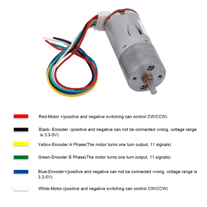 DIY Encoder Gear Motor with Mounting Bracket 65mm Wheel Kit