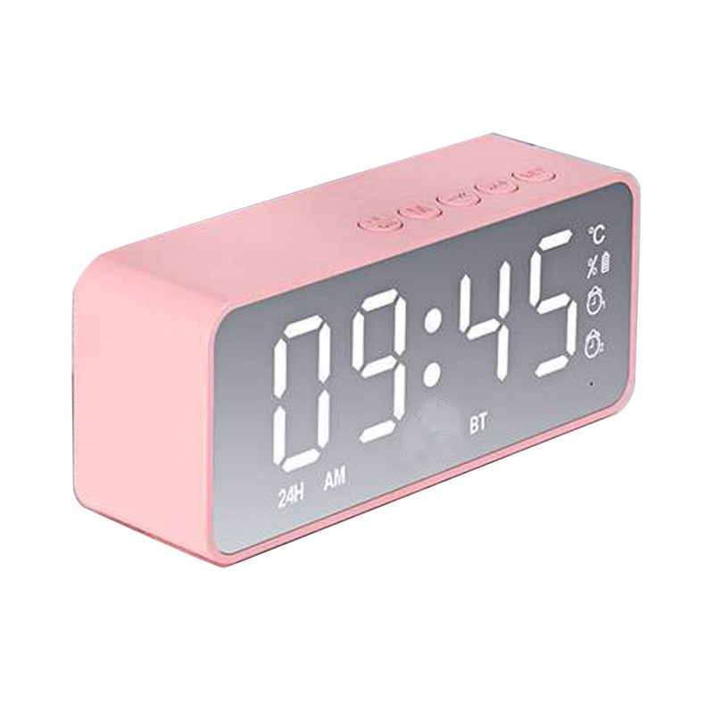 Bluetooth Speaker Alarm Clock Multifunction Electric Alarm Clocks Mirror Surface