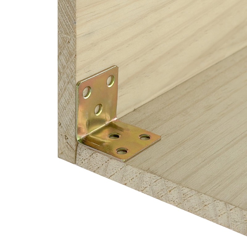 24 PCS L-Shaped Brackets,Furniture Cabinet Hardware Corner Braces,Zinc-Plated Angle Brackets