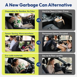 Bolsas desechables para basura de coche, bolsas de basura de vómito hechas con polietileno de alta densidad reciclado para barco, avión, viajes, camping, recámara, sala de estudio, oficina