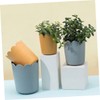 Sosoport 10sets Breathable Plastic Flowerpots with Tray Scalloped Design Nursery