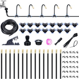 UMETASS 50FT Drip Irrigation System, 360° Adjustable Sprinkler Irrigation Kit, Plant Mister System for Garden Watering (50 Feet)