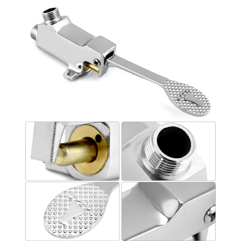 QWORK® Floor Mounted Copper Pedal Valve, Foot Operated Water Valve,