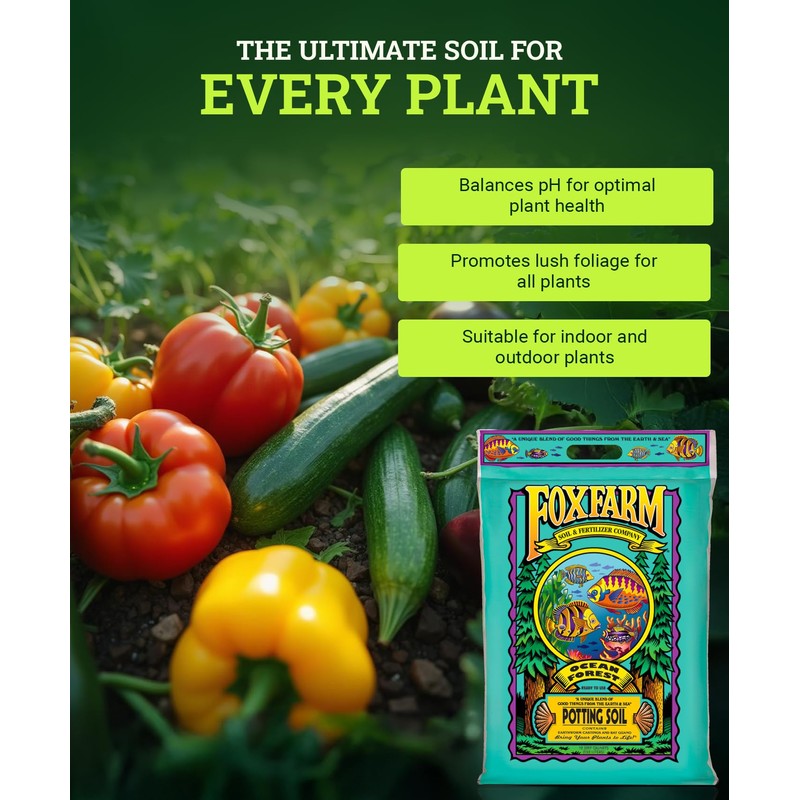 FoxFarm Ocean Forest Potting Soil, 12qt – Light, Aerated Texture,