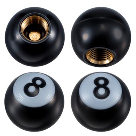 Ymapinc 4PCS 8 Ball Tire Stem Valve Caps, Universal Cool 8 Ball Tire Valve Caps, Dustproof and Air Leakage Proof for Cars, Bikes,Motorcycles,Bicycles,Valve Inner Diameter 0.29 inches