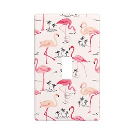Pink Flamingo 1 Gang Light Switch Cover Single Toggle Wall Plate Outlet Cover Decorative Faceplate Electrical Switchplate Home Decor 4.5" X 2.76"
