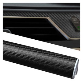 GAOLAOSY Car 3D Carbon Fiber Wrap Stickers Decal, 5FT x 1FT Air Release Vinyl Auto Body Wrap Roll Film Decoration, Self Adhesive Scratch Resistance DIY Interior Exterior Decals for Cars (Black)