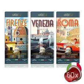 Artuzzi 60ct - Coffee Pods I Compatible with Nespresso Original Machines | Espresso Ristretto Lungo Coffee Capsules | Espresso Variety Pack I Aluminum & Recyclable