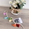 ZOONAI 2 Pack Macrame Cotton Tassel Banner with Beads Wall